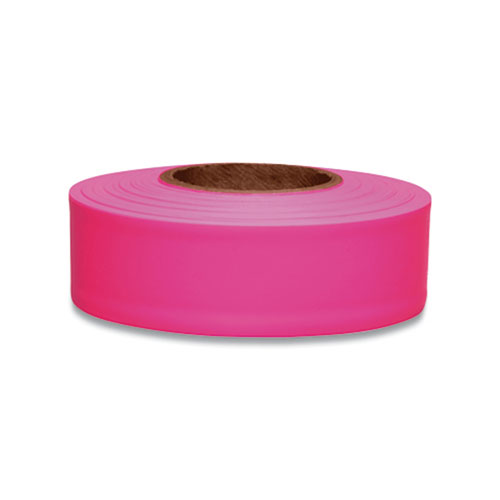 Presco Taffeta Flagging Tape, 1-3/16 in x 150 ft, Flourescent Pink
