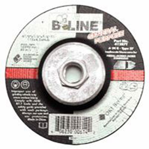 Bee Line Abrasives Depressed Center Grinding Wheel, 4 1/2in Dia, 1/8in Thick, 5/8-11in Arbor, 24 Grit