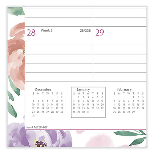 At-A-Glance Badge Floral Wall Calendar, Floral Artwork, 15 x 12, White/Multicolor Sheets, 12-Month (Jan to Dec): 2024