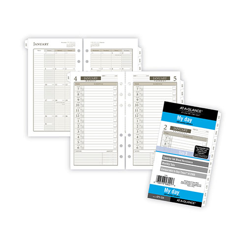 At-A-Glance 1-Page-Per-Day Planner Refills, 6.75 x 3.75, White Sheets, 12-Month (Jan to Dec): 2024