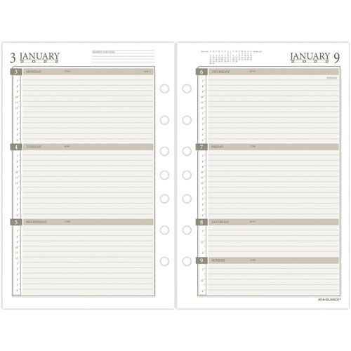 Day Runner Weekly Planner Loose-leaf Refill - Julian Dates - Weekly - 1 Year - January 2022 till December 2022