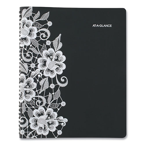 At-A-Glance Lacey Weekly Block Format Professional Appointment Book, Lacey Artwork, 11 x 8.5, Black/White, 13-Month (Jan-Jan): 2024-2025