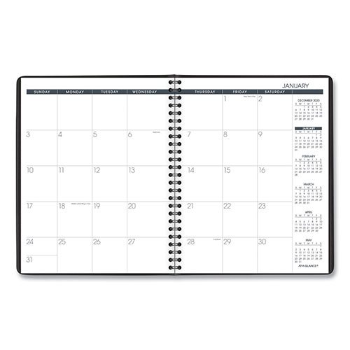 At-A-Glance Monthly Planner, 8.75 x 7, Black Cover, 12-Month (Jan to Dec): 2024