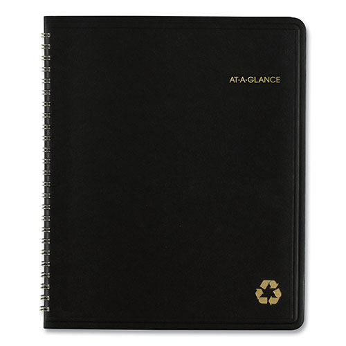 At-A-Glance Recycled Monthly Planner with Perforated Memo Section, 8.75 x 7, Black Cover, 12-Month (Jan to Dec): 2024