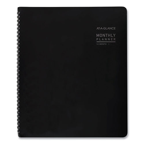 At-A-Glance Contemporary Monthly Planner, Premium Paper, 11 x 9, Black Cover, 12-Month (Jan to Dec): 2024