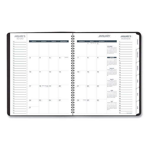 At-A-Glance Triple View Weekly Vertical-Column Format Appointment Book, 11 x 8.25, Black Cover, 12-Month (Jan to Dec): 2024