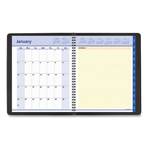 At-A-Glance QuickNotes Weekly Block Format Appointment Book, 10 x 8, Black Cover, 12-Month (Jan to Dec): 2024