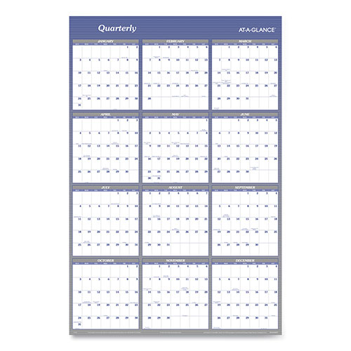 At-A-Glance Vertical/Horizontal Erasable Quarterly/Monthly Wall Planner, 32 x 48, 12-Month (Jan to Dec): 2024