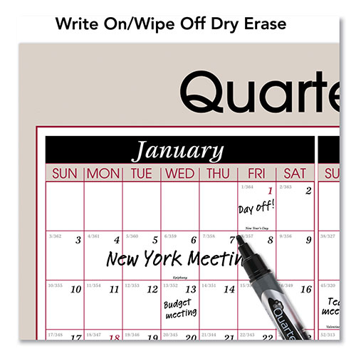 At-A-Glance Vertical/Horizontal Erasable Quarterly/Monthly Wall Planner, 24 x 36, White/Black/Red Sheets, 12-Month (Jan to Dec): 2023