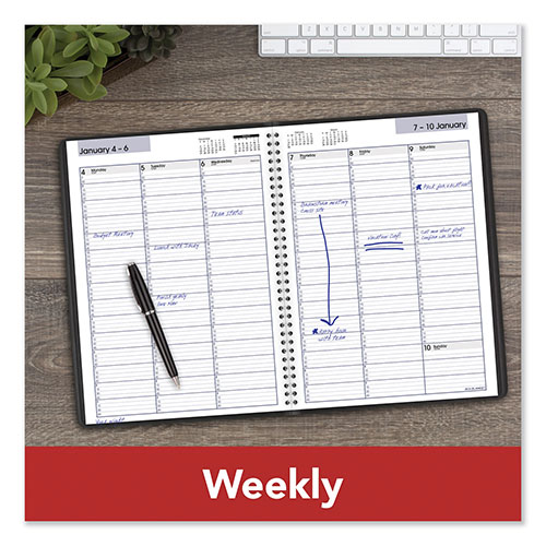 At-A-Glance DayMinder Weekly Appointment Book, Vertical-Column Format, 11 x 8, Black Cover, 12-Month (Jan to Dec): 2024