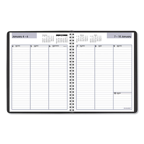 At-A-Glance DayMinder Weekly Planner, Vertical-Column Format, 8.75 x 7, Black Cover, 12-Month (Jan to Dec): 2024