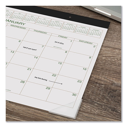 At-A-Glance Two-Color Desk Pad, 22 x 17, White Sheets, Black Binding, Clear Corners, 12-Month (Jan to Dec): 2024