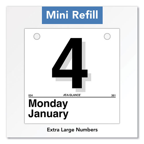 At-A-Glance Today Is Daily Wall Calendar Refill, 6 x 6, White Sheets, 12-Month (Jan to Dec): 2024