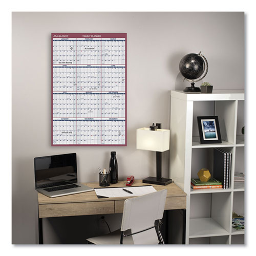 At-A-Glance Vertical/Horizontal Wall Calendar, 24 x 36, White/Blue/Red Sheets, 12-Month (Jan to Dec): 2024
