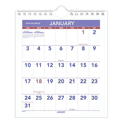 At-A-Glance Mini Monthly Wall Calendar with Fold-Out Easel, 7 x 8, White Sheets, 12-Month (Jan to Dec): 2023