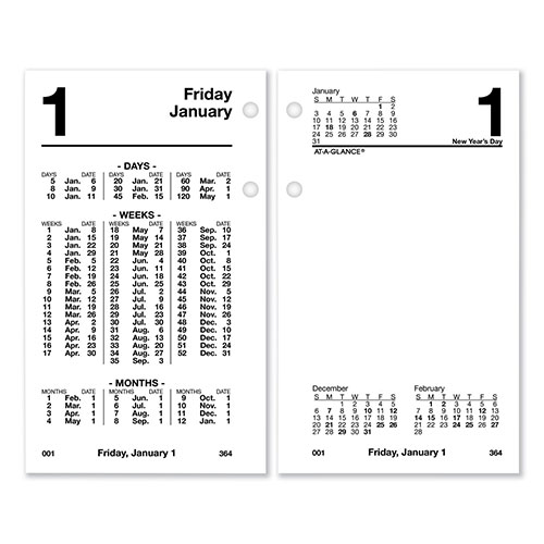 At-A-Glance Financial Desk Calendar Refill, 3.5 x 6, White Sheets, 2023