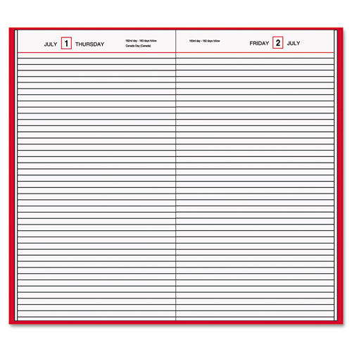 At-A-Glance Standard Diary Daily Diary, Recycled, Red, 12.13 x 7.69, 2022