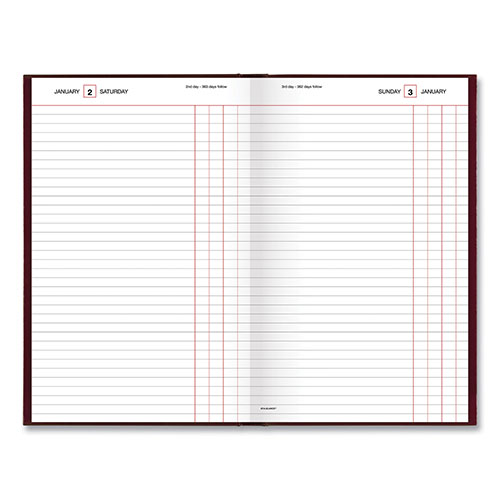 At-A-Glance Standard Diary Daily Journal, 2024 Edition, Wide/Legal Rule, Red Cover, (210) 12 x 7.75 Sheets
