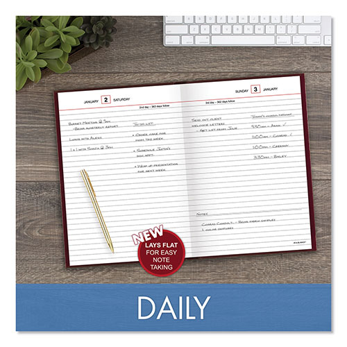 At-A-Glance Standard Diary Daily Reminder Book, 2024 Edition, Medium/College Rule, Red Cover, (201) 8.25 x 5.75 Sheets