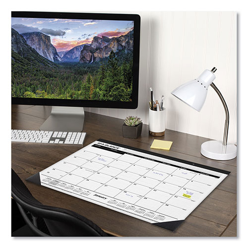 At-A-Glance Ruled Desk Pad, 22 x 17, White Sheets, Black Binding, Black Corners, 12-Month (Jan to Dec): 2024