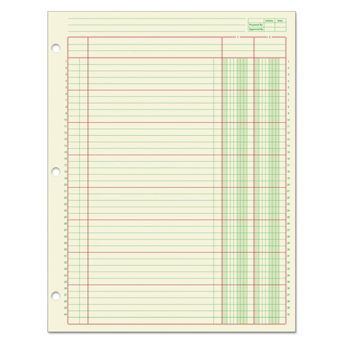 Adam Columnar Analysis Pad, 2 Column, 8 1/2 x 11, Single Page Format, 50 Sheets/Pad