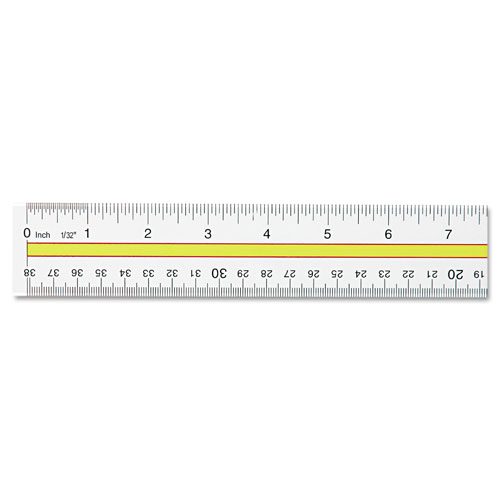 Westcott® Acrylic Data Highlight Reading Ruler With Tinted Guide, 15" Clear