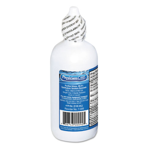 Physicians Care First Aid Refill Components Disposable Eye Wash, 4oz