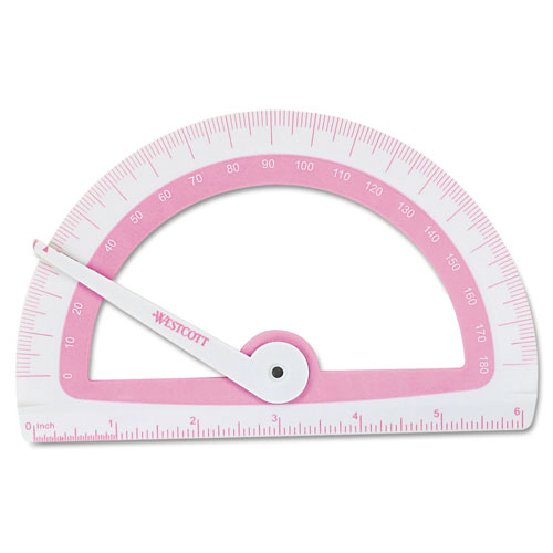 Westcott® Soft Touch School Protractor With Microban Protection, Assorted Colors