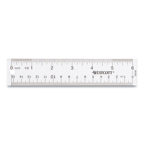Westcott® Clear Flexible Acrylic Ruler, Standard/Metric, 6