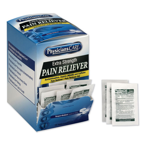 Physicians Care Extra-Strength Pain Reliever, Two-Pack, 50 Packs/Box