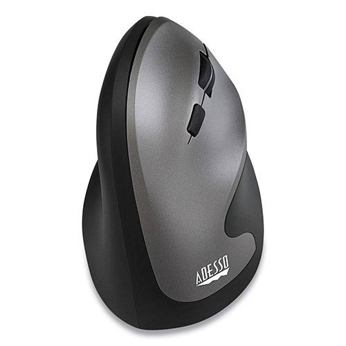Adesso iMouse® A20 Antimicrobial Wireless Mouse, 2.4 GHz Frequency/33 ft Wrieless Range, Right Hand Use, Black/Granite