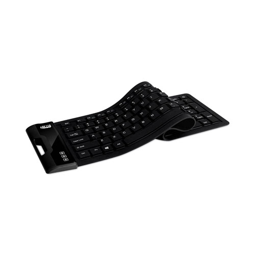 Adesso Slimtouch 232 Antimicrobial Waterproof Flex Keyboard, 120 Keys, Black