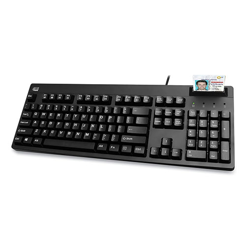 Adesso EasyTouch Smart Card Reader Keyboard AKB-630SB-TAA, 104 Keys, Black