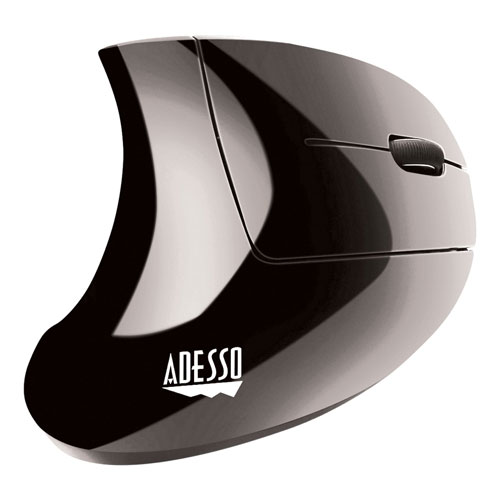 Adesso iMouse E10 Wireless Vertical Ergonomic USB Mouse, 2.4 GHz Frequency/33 ft Wireless Range, Right Hand Use, Black