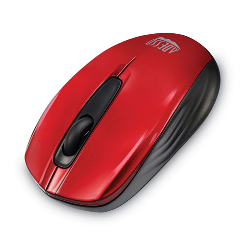 Adesso iMouse S50 Wireless Mini Mouse, 2.4 GHz Frequency/33 ft Wireless Range, Left/Right Hand Use, Red