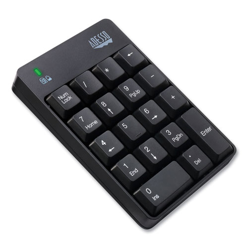 Adesso WKB6010UB Wireless 18-Key Numeric USB Keypad, Black