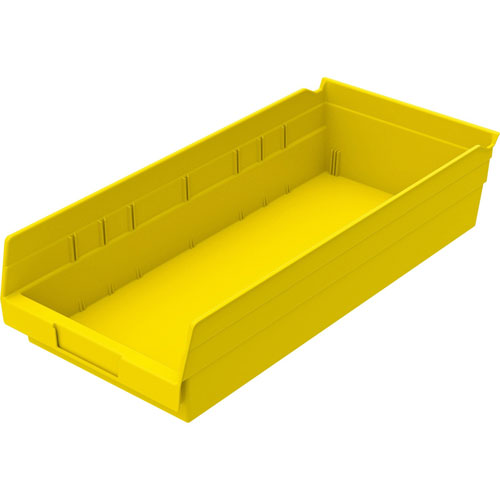 Akro-Mills Shelf Bin, 8 3/8"Wx17 7/8"Dx4"H, Yellow