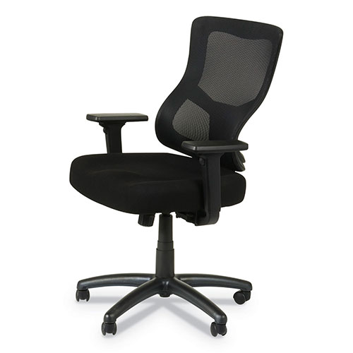 Alera Elusion II Series Mesh Mid-Back Swivel/Tilt Chair with Adjustable Arms, Up to 275 lbs, Black Seat/Back, Black Base