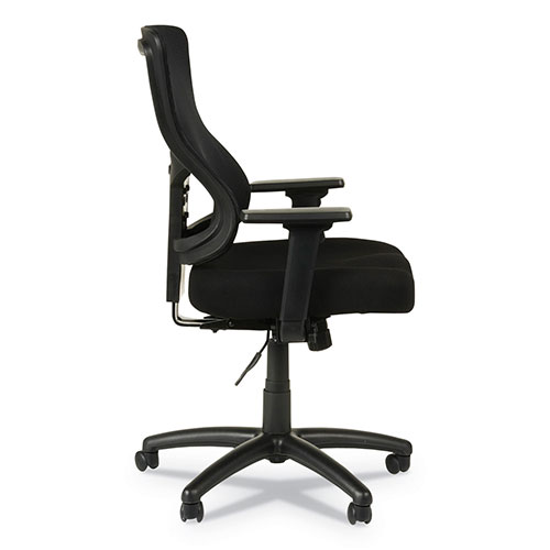Alera Elusion II Series Mesh Mid-Back Synchro with Seat Slide Chair, Supports up to 275 lbs, Black Seat/Back, Black Base