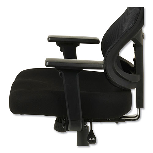 Alera Elusion II Series Mesh Mid-Back Synchro with Seat Slide Chair, Supports up to 275 lbs, Black Seat/Back, Black Base