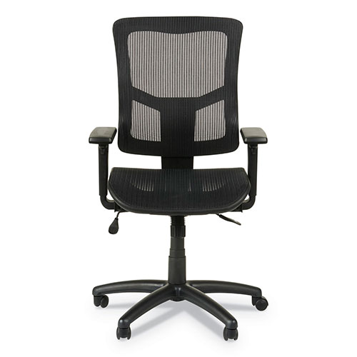 Alera Elusion II Series Suspension Mesh Mid-Back Synchro with Seat Slide Chair, Up to 275 lbs, Black Seat/Back, Black Base