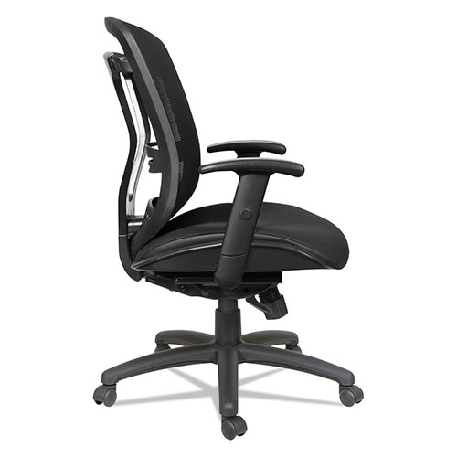 Alera Eon Series Multifunction Mid-Back Cushioned Mesh Chair, Supports up to 275 lbs, Black Seat/Black Back, Black Base