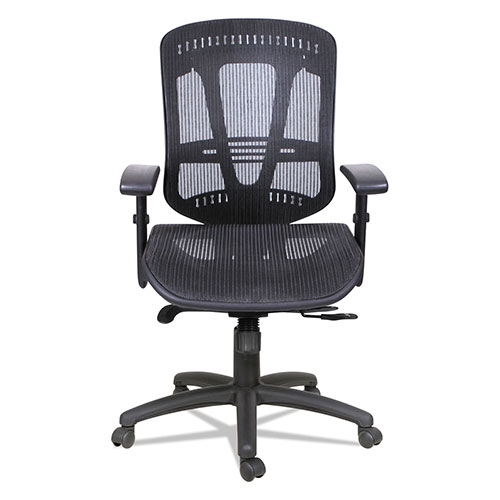 Alera Eon Series Multifunction Mid-Back Suspension Mesh Chair, Supports up to 275 lbs, Black Seat/Black Back, Black Base