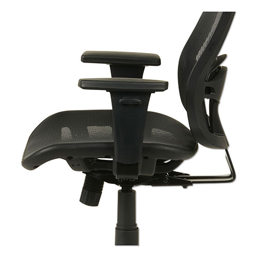 Alera Etros Series Suspension Mesh Mid-Back Synchro Tilt Chair, Supports up to 275 lbs, Black Seat/Black Back, Black Base