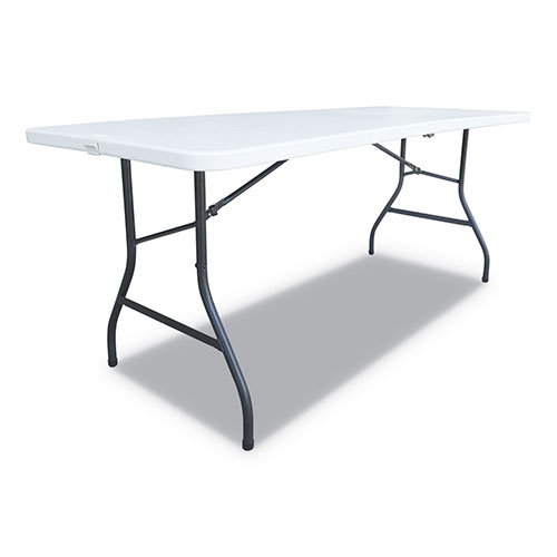 Alera Fold-in-Half Resin Folding Table, 72w x 29.63d x 29.25h, White