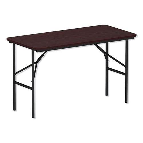 Alera Wood Folding Table, Rectangular, 48w x 23 7/8d x 29h, Mahogany