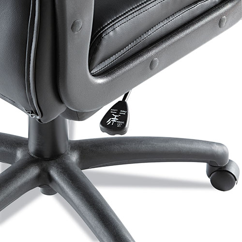 Alera Fraze Executive High-Back Swivel/Tilt Leather Chair, Supports up to 275 lbs, Black Seat/Black Back, Black Base