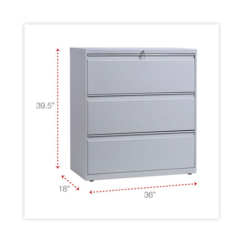 Alera Lateral File, 3 Legal/Letter/A4/A5-Size File Drawers, Light Gray, 36