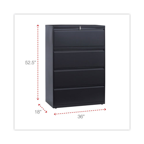 Alera Lateral File, 4 Legal/Letter/A4/A5-Size File Drawers, Charcoal, 36