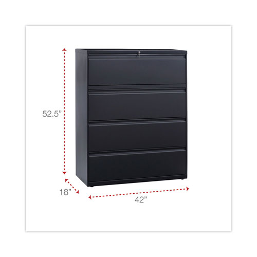 Alera Lateral File, 4 Legal/Letter/A4/A5-Size File Drawers, Charcoal, 42